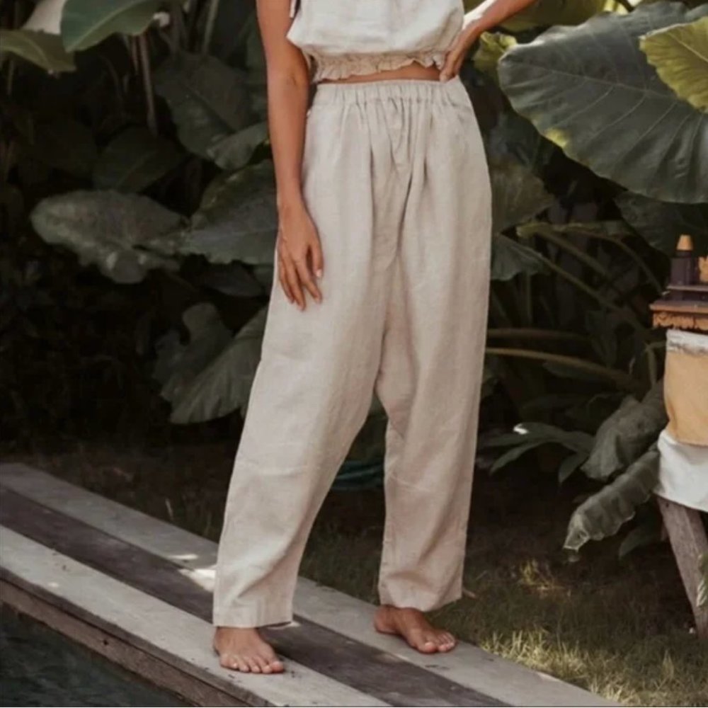 Myrah Penaloza Mona Linen Pants NWT